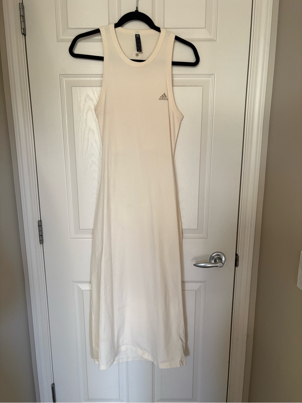 adidas Cream Sleeveless Maxi Tank Dress